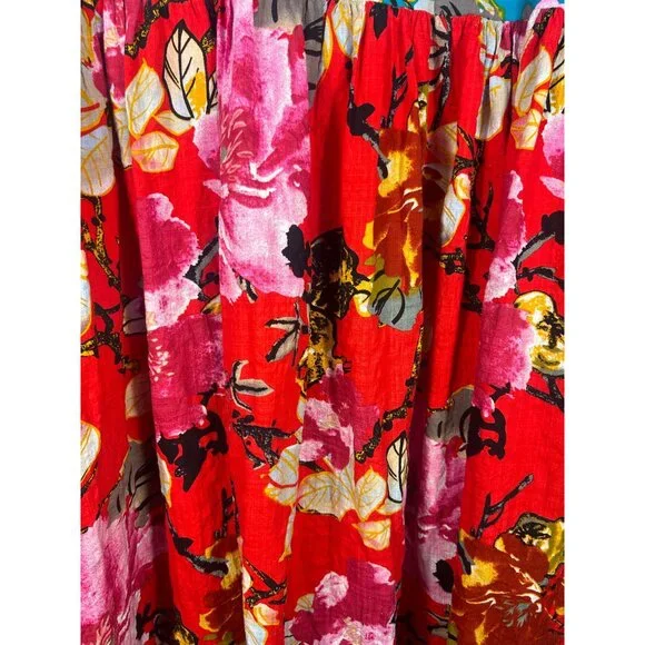 Hawaiian Floral Print XL Oversized Muumuu Kaftan Vibrant Colors Boho Beachy - Picture 6 of 8
